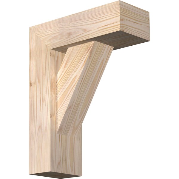 Ekena Millwork Traditional Block Smooth Bracket w/ Offset Brace, Douglas Fir, 5 1/2"W x 14"D x 18"H BKT0604X14X18TRA05SDF - main